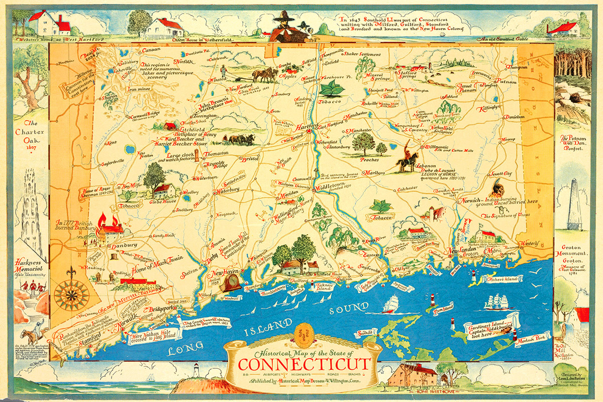 Historical Map of Connecticut