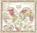 World in Hemispheres, 1864
