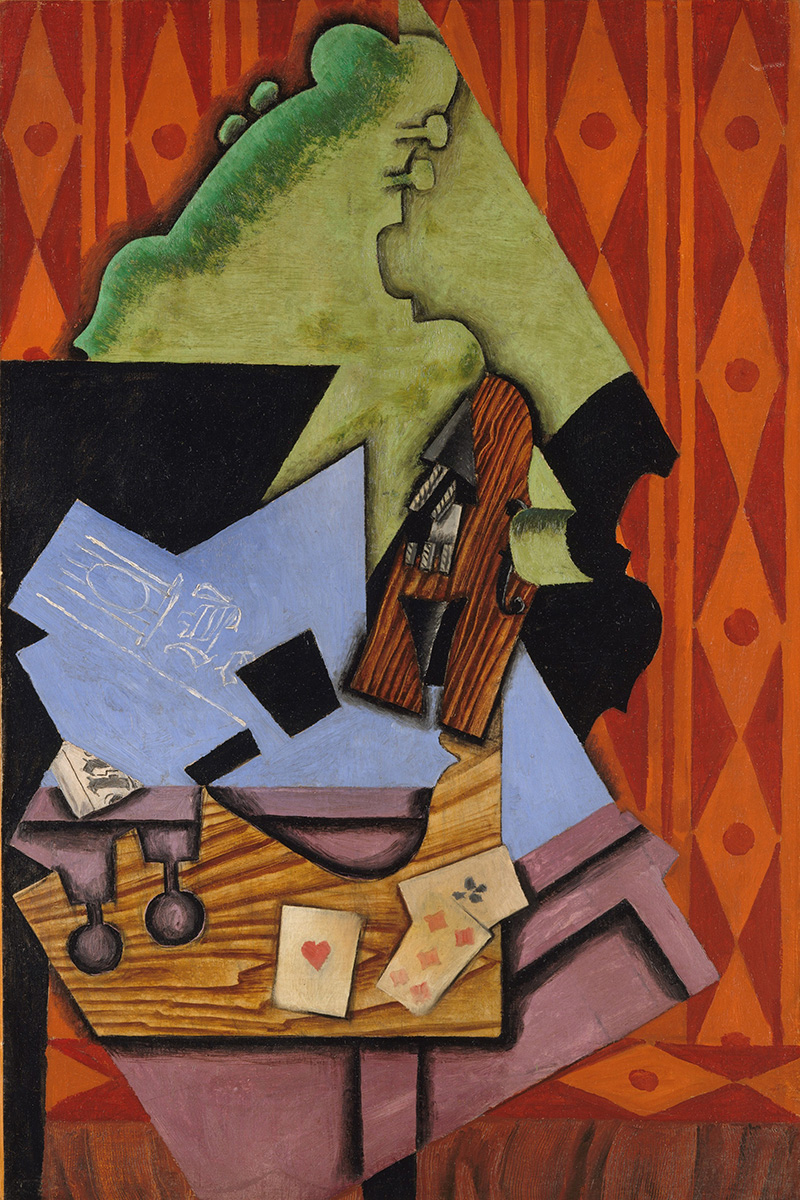 Violin & Cards on a Table