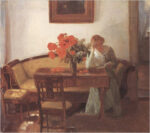 Salon with Poppy Flowers and Mrs. Lizzy Reading