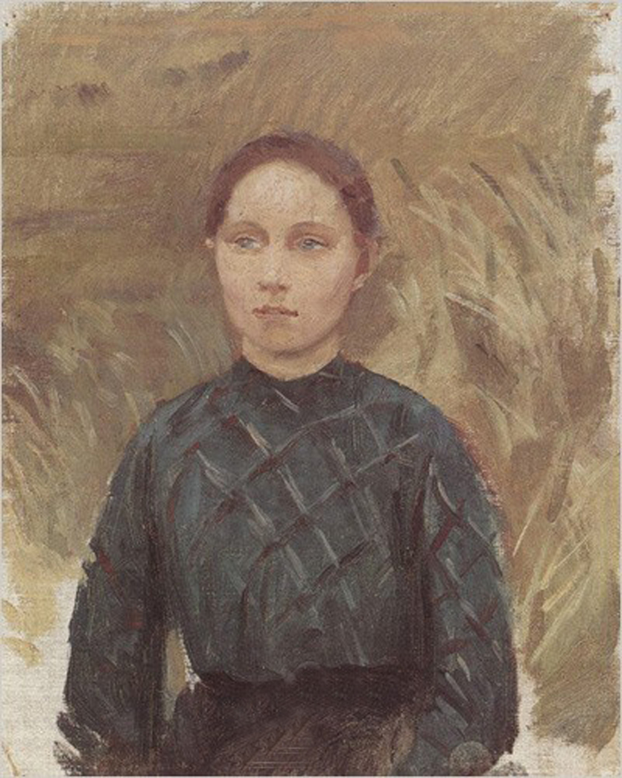 Young Girl dressed in Green, Sitting on a Dune
