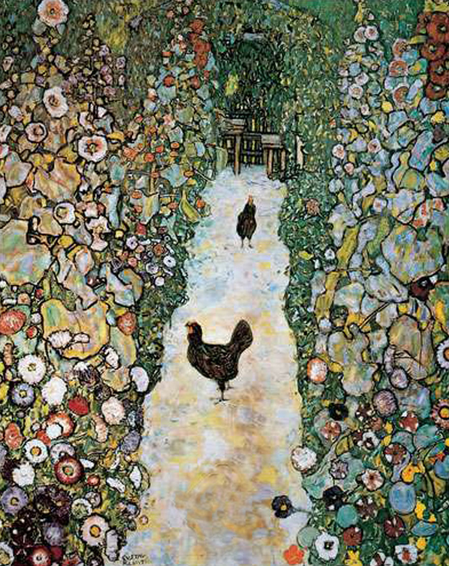 Garden Path with Hens