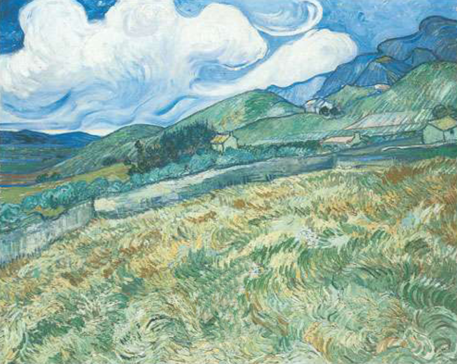Wheatfield with Mountains in the Background