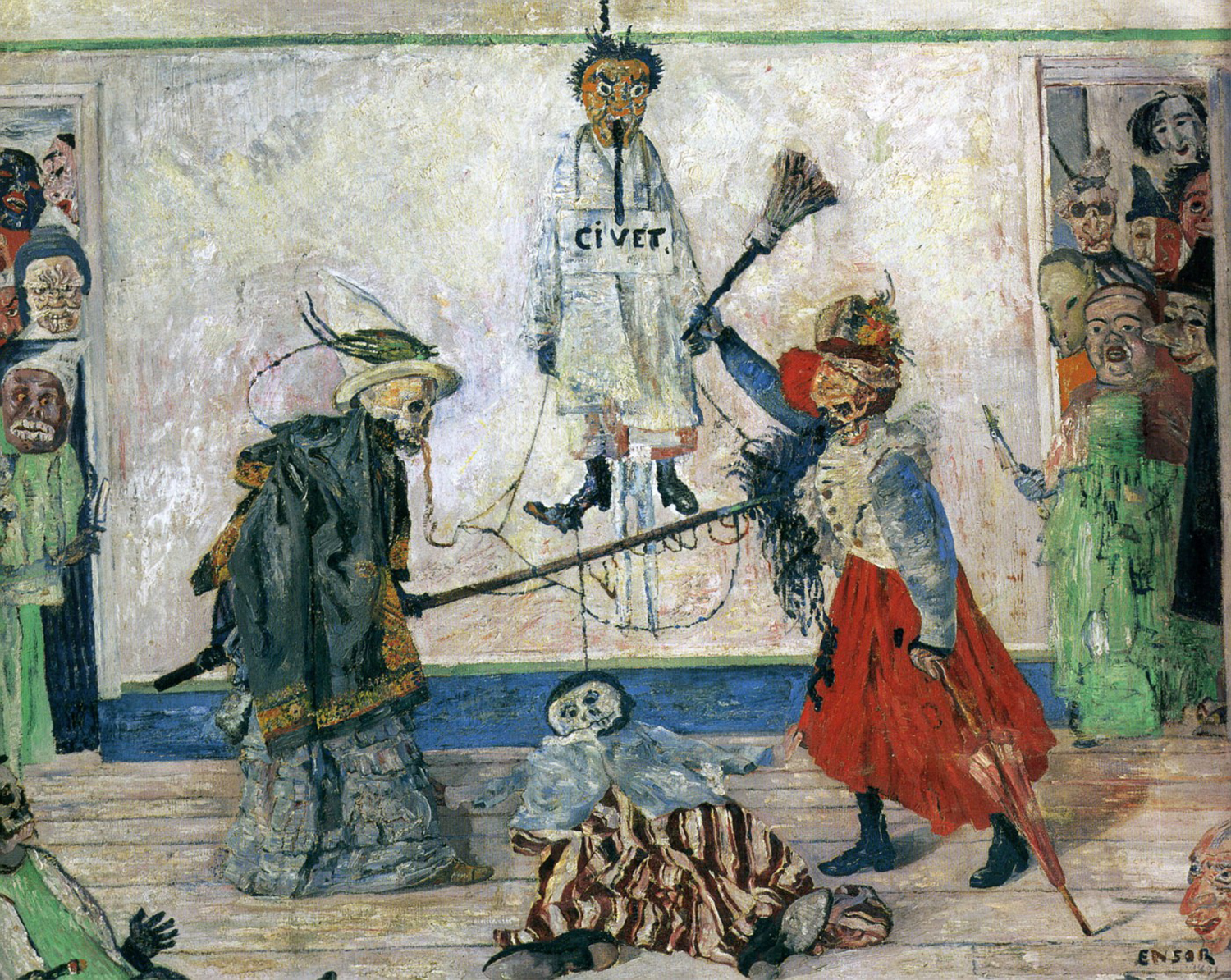 Skeletons Fighting over a Hanged Man, 1891