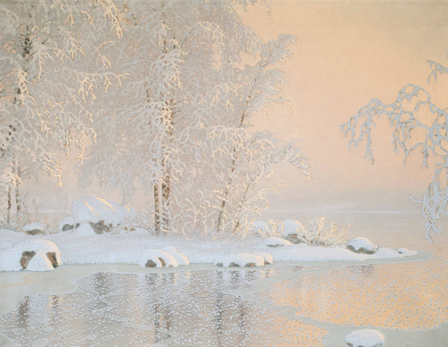 Winter Landscape with Frozen Lake, 1916