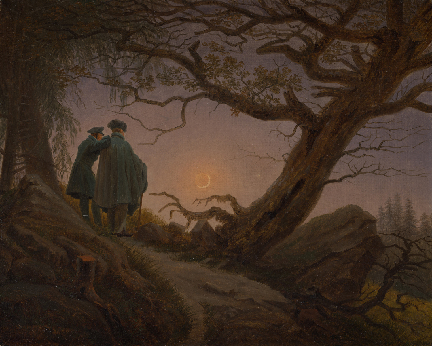 Two Men Contemplating the Moon, c. 1825-30