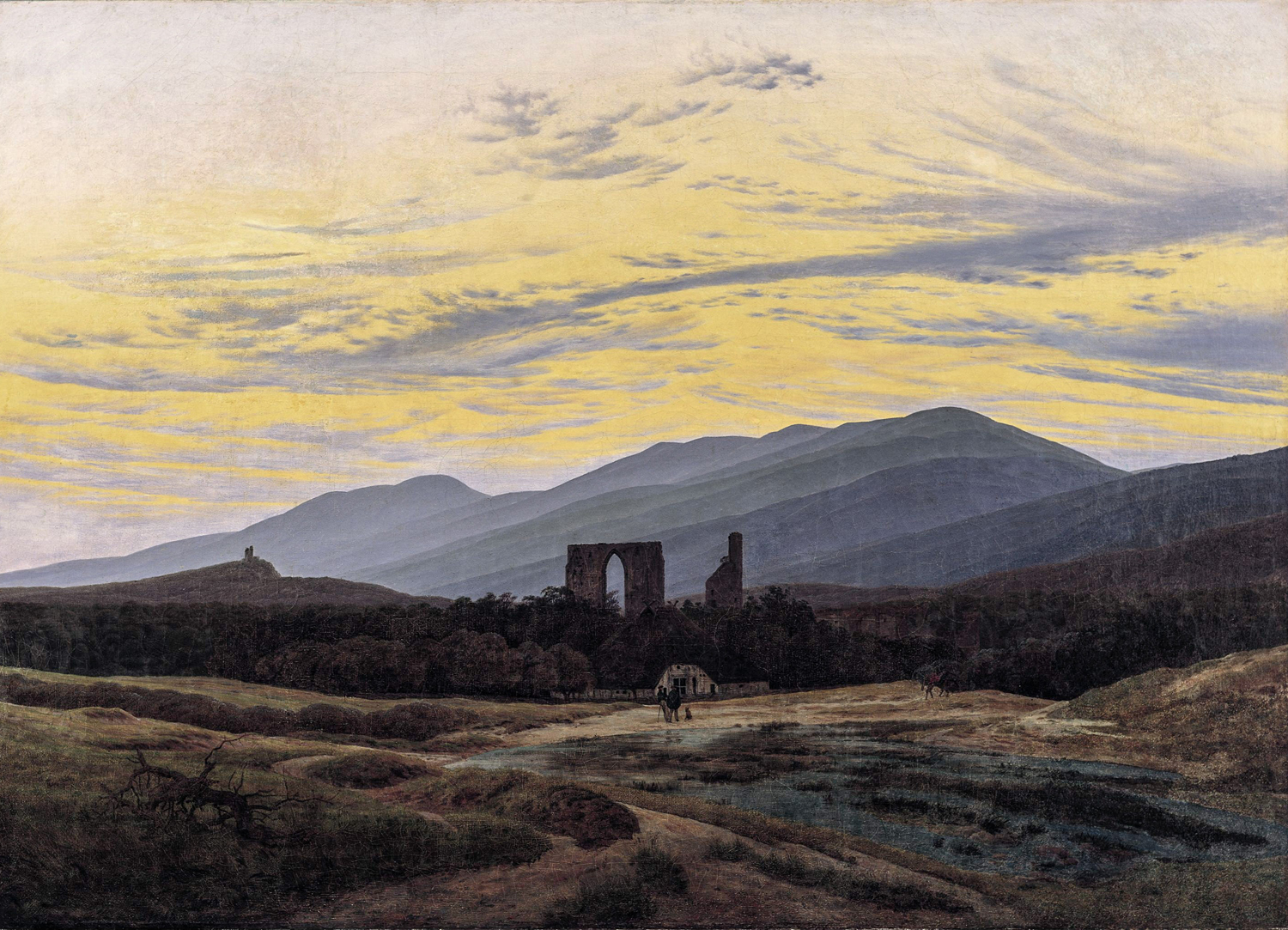 Ruins of the Eldena Abbey in the Riesengebirge, c. 1830-34