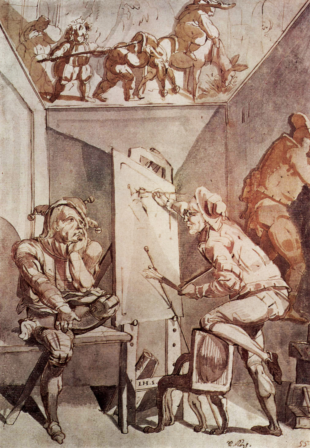 A Painter with Eyeglasses Drawing a Fool, c. 1757-59