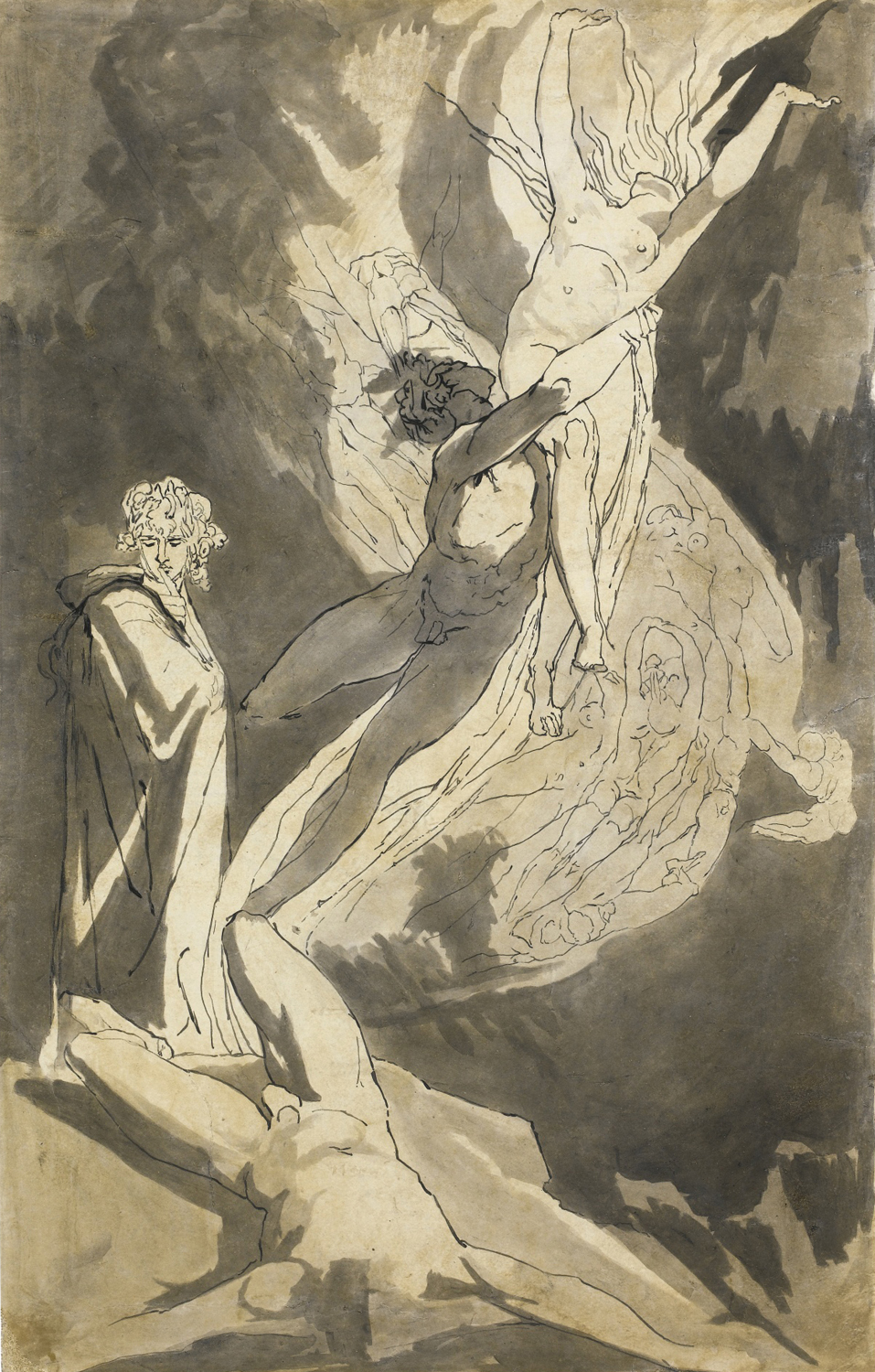 Dante Observing the Soaring Souls of Paolo and Francesca, 18th century