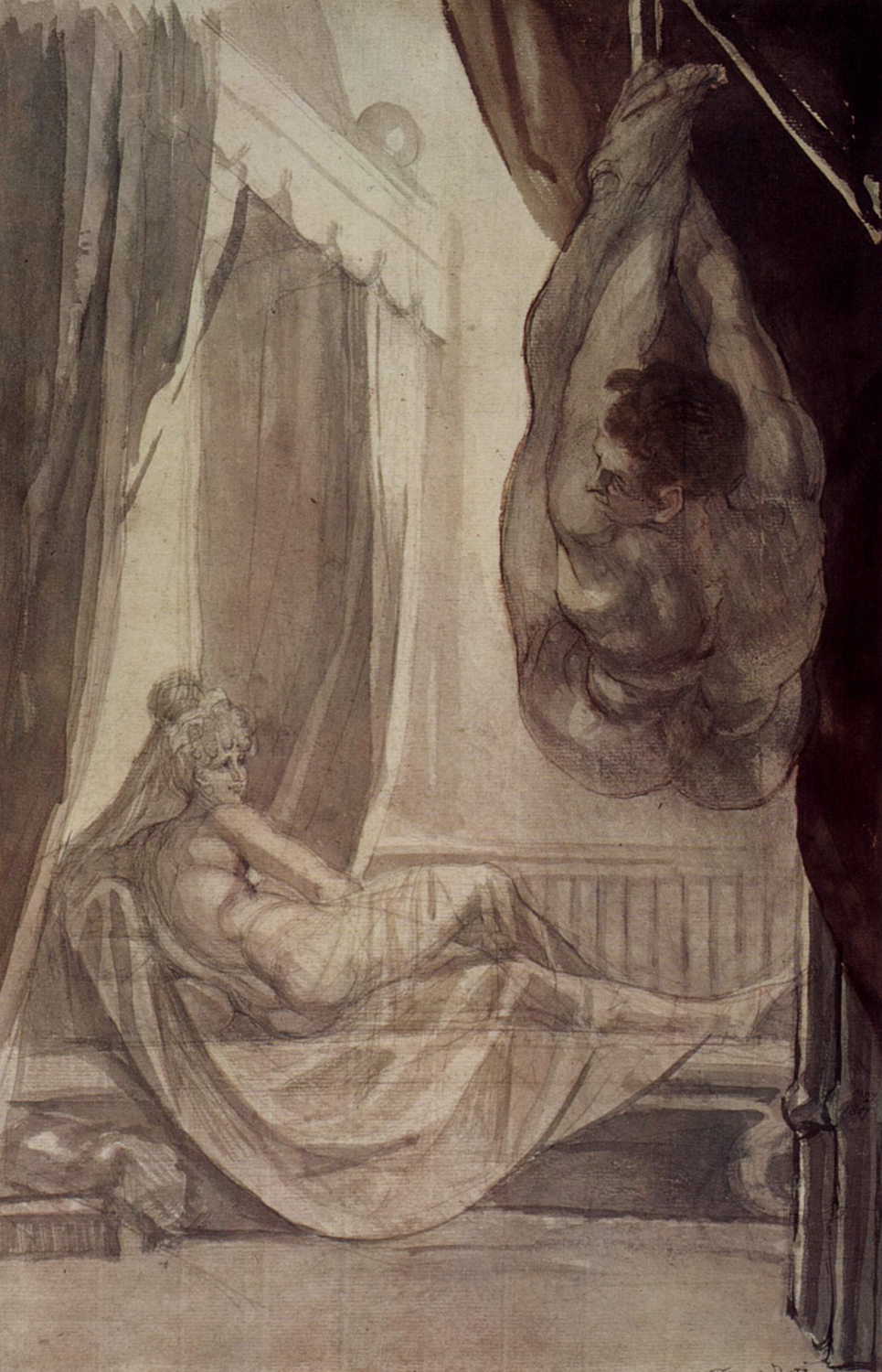Brunhilde Observing Gunther Tied Over the Marriage Bed, 1807