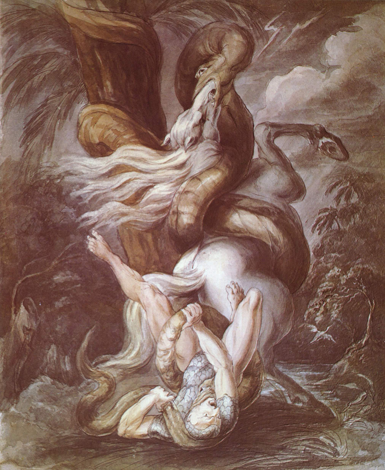 A Rider Attacked by a Giant Snake, c. 1800
