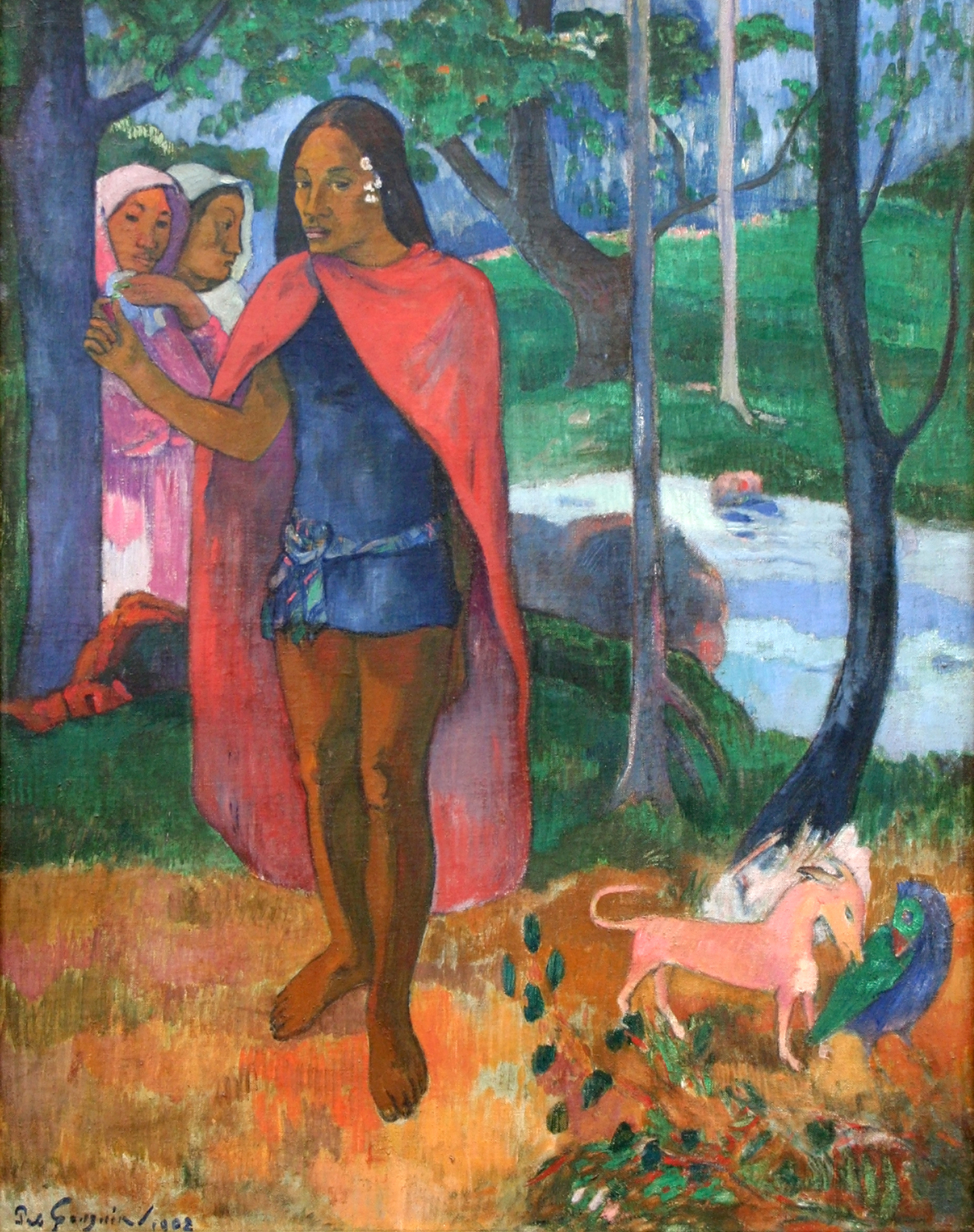 Marquesan Man in a Red Cape (Le Sorcier d'Hiva Oa), 1902