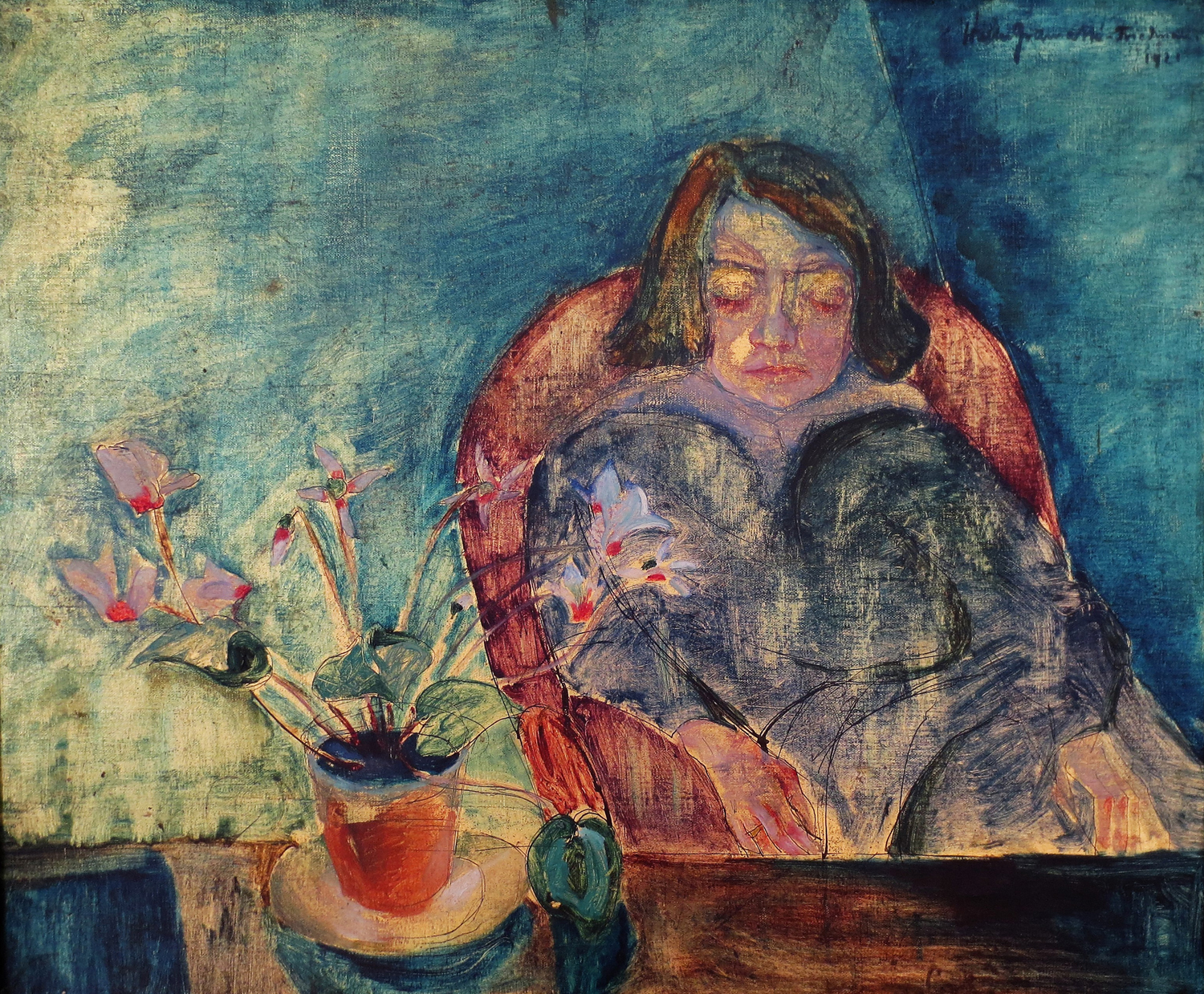 Madchen mit Alpenveilchen (Girl with Cyclamen), 1921