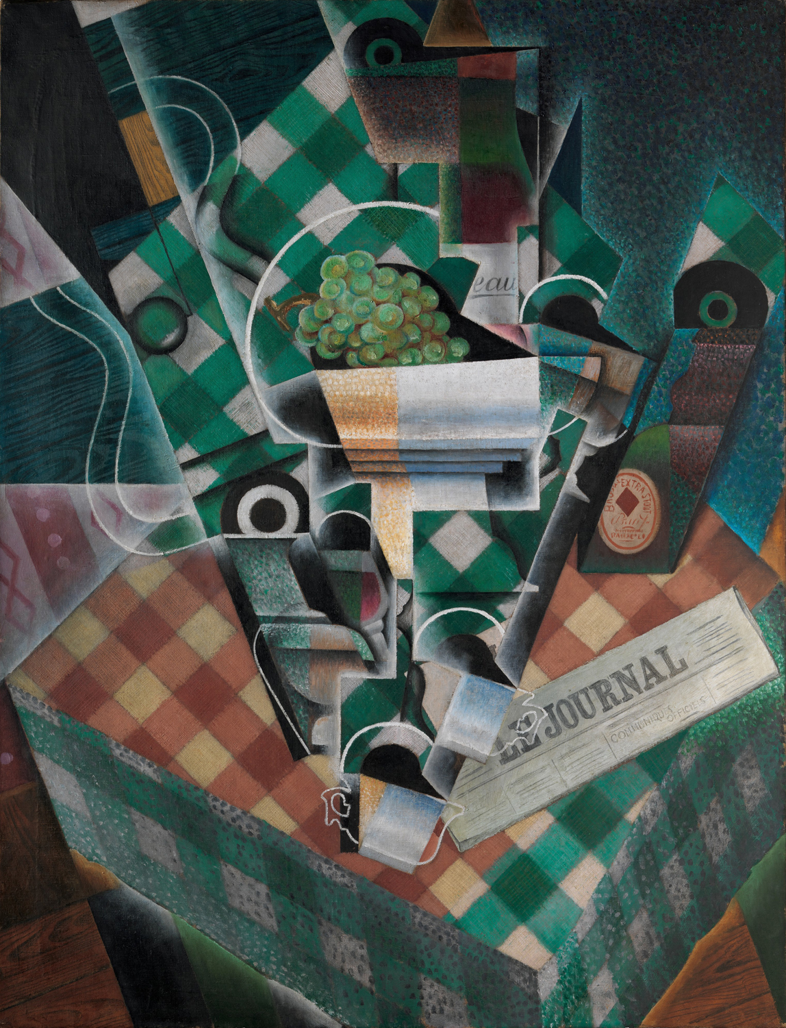 Still Life with Checkered Tablecloth, 1915