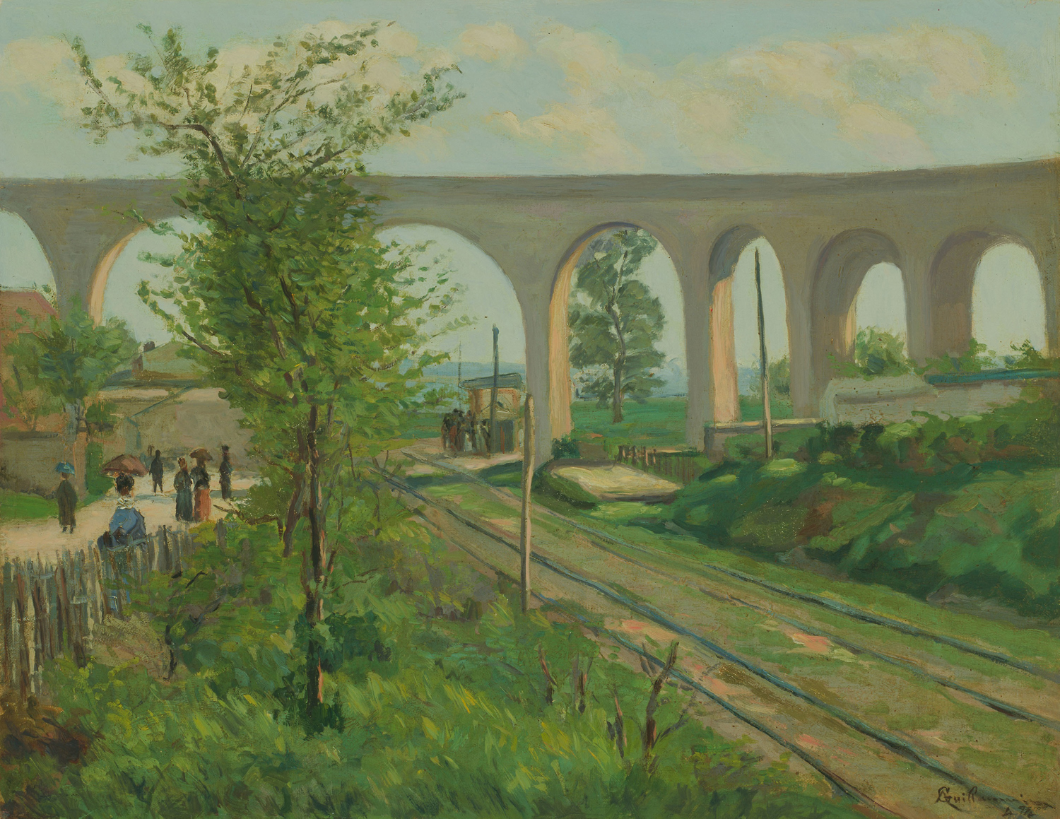 The Arcueil Aqueduct at Sceaux Railroad Crossing, c. 1869-79