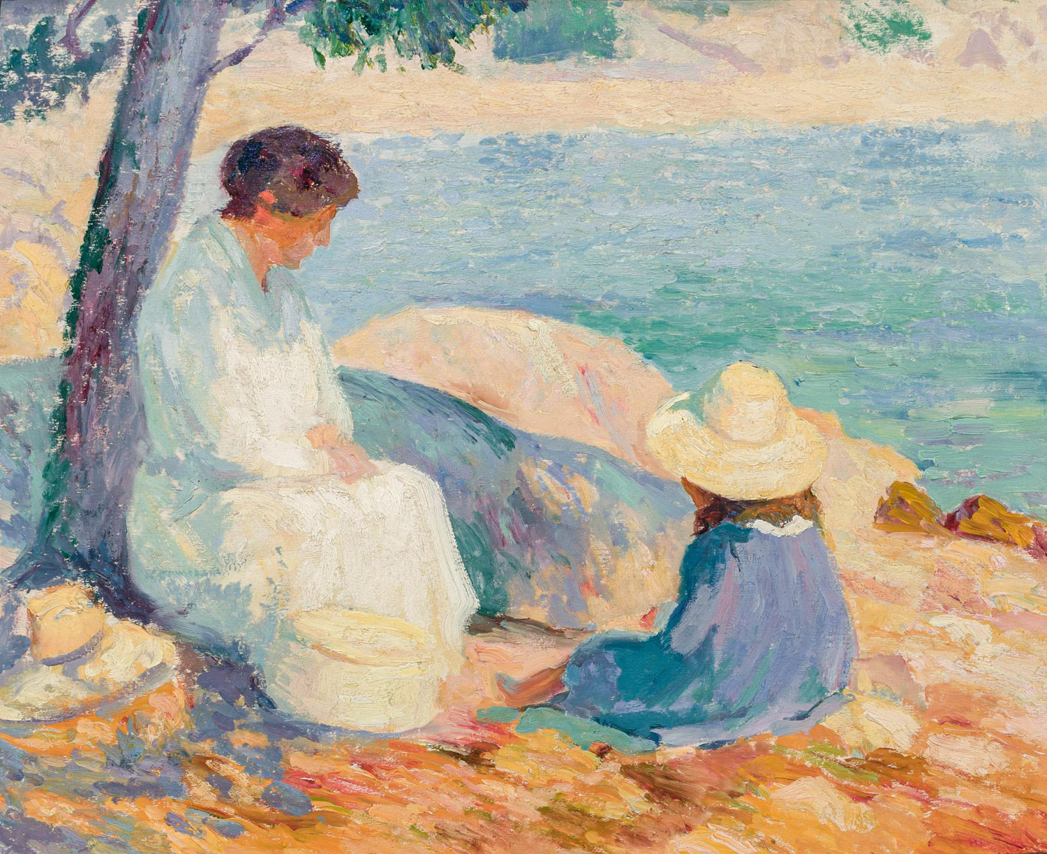 Woman and Child by the Sea, Mallorca