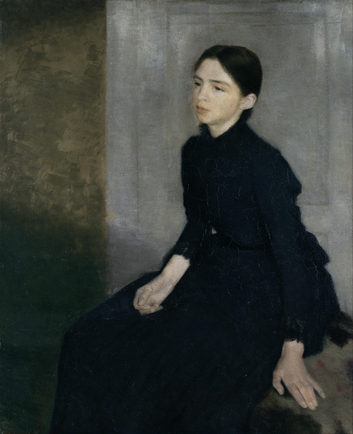 Portrait of a Young Woman. The Artist's Sister Anna Hammershoi , 1885