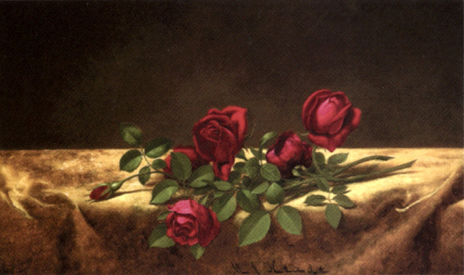 Roses Lying on Gold Velvet,late 19th century