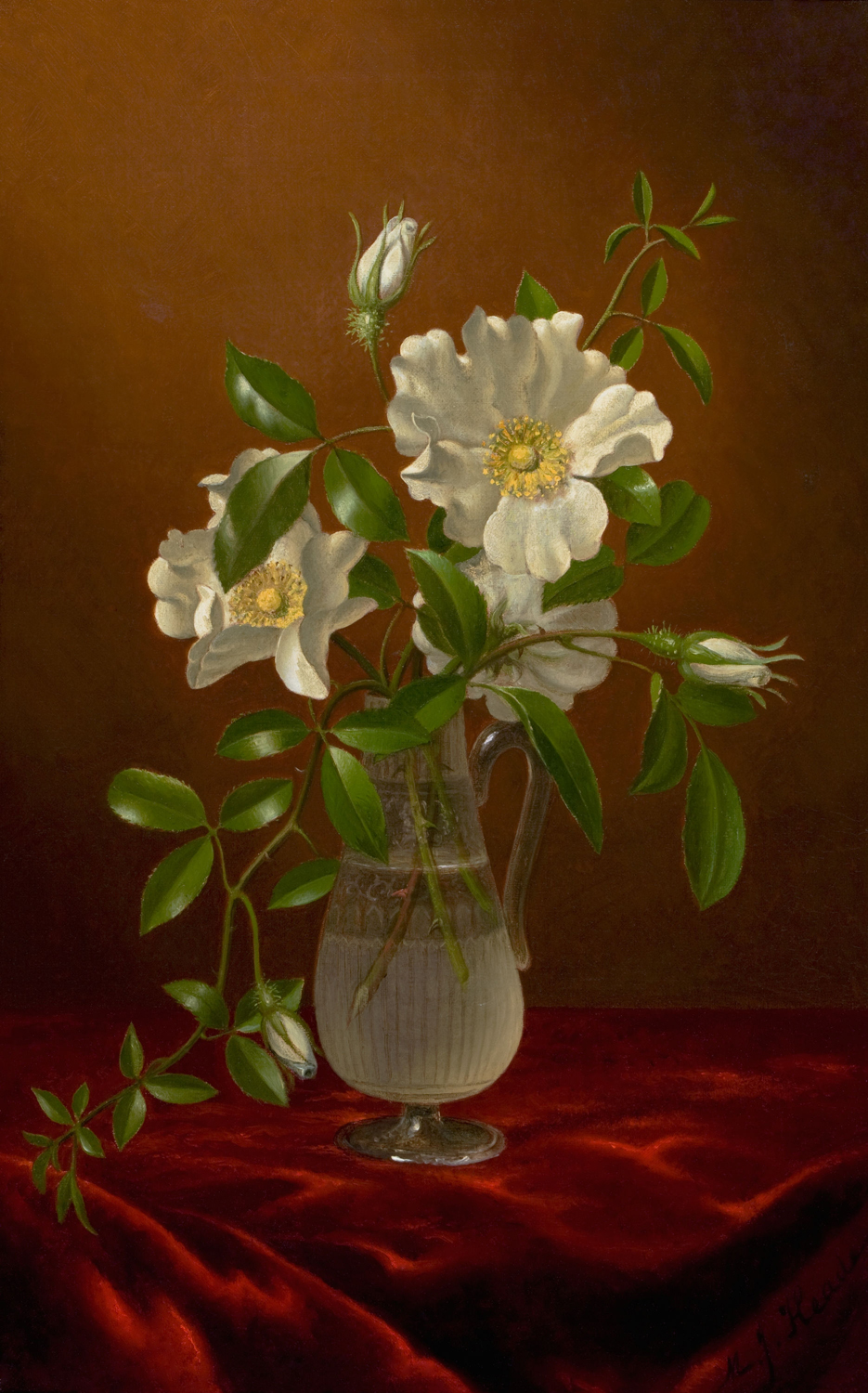 Cherokee Roses in a Glass Vase, c. 1883-88