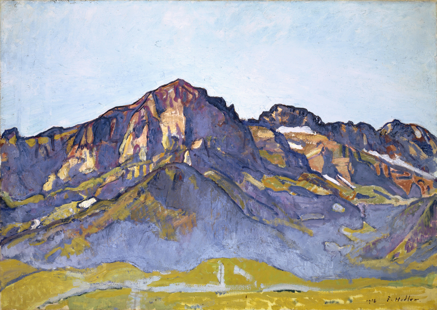 The Dents Blanches at Champery in the Morning Sun, 1916