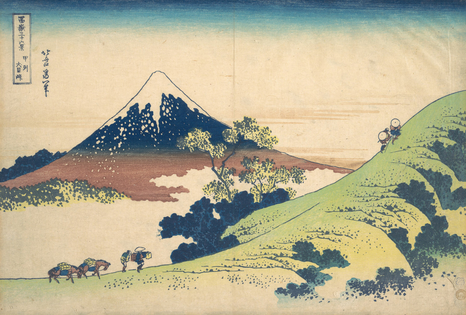 Fuji from Inume Pass in Kai Province, c. 1830-33