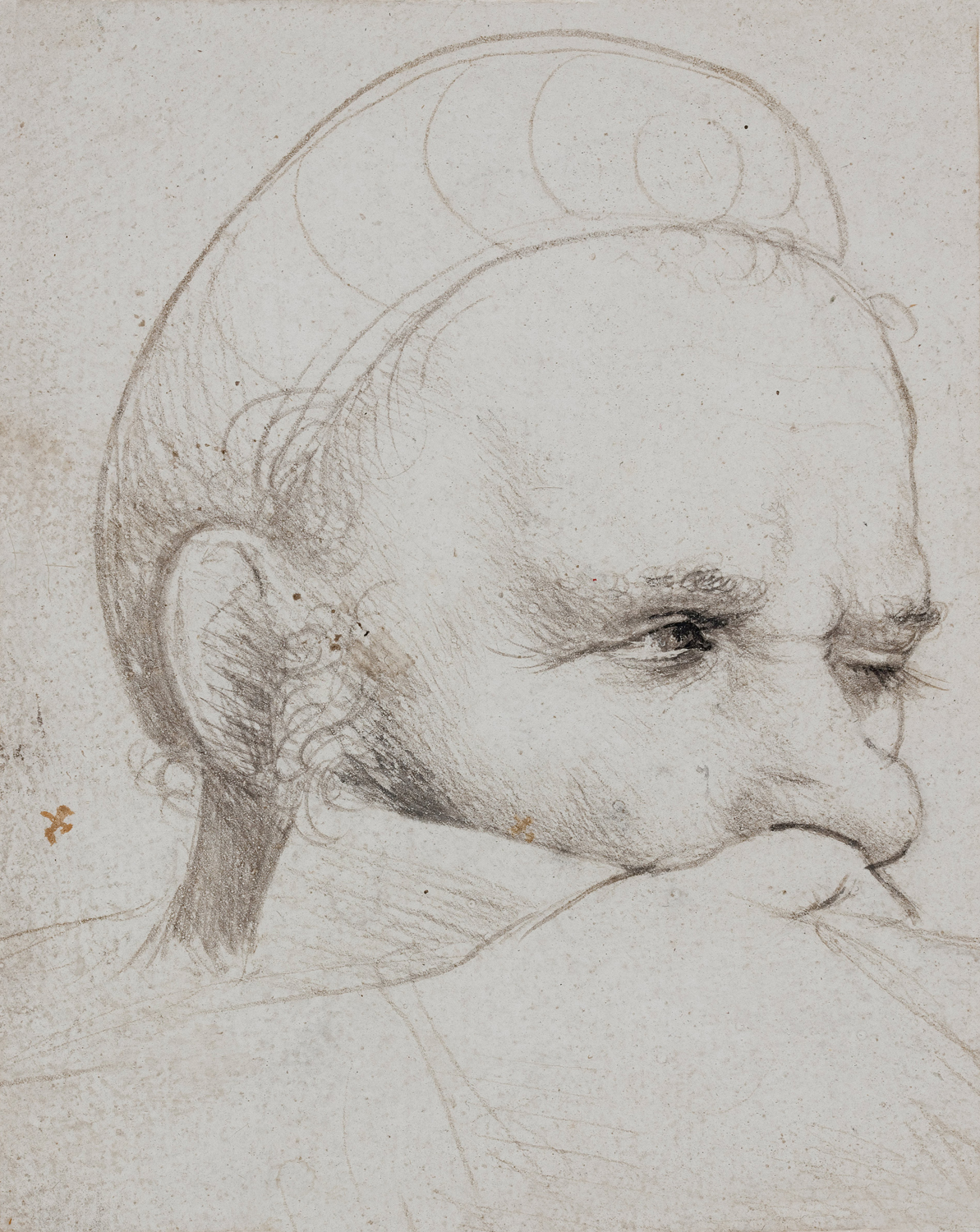 The Head of a Crossbowman Taking Aim, 1514-15