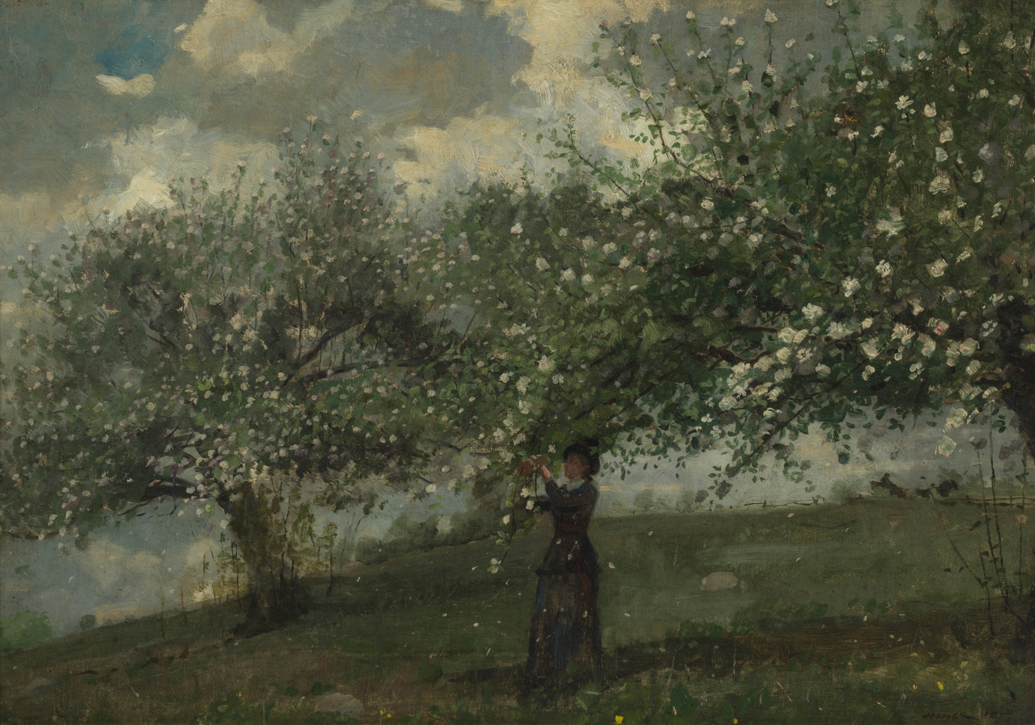 Girl Picking Apple Blossoms, 1879