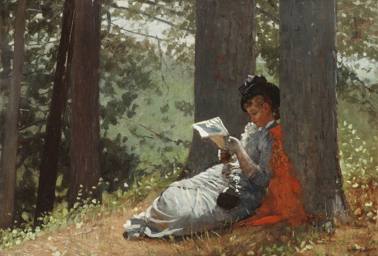 Girl Reading Under an Oak Tree, 1879