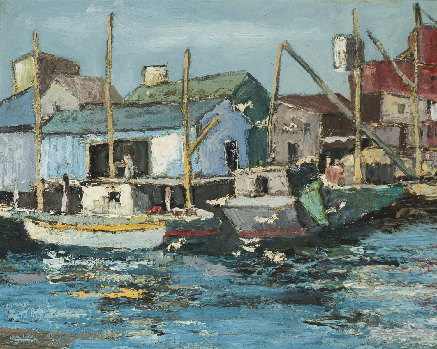 Harbor Scene with Boats, 20th century