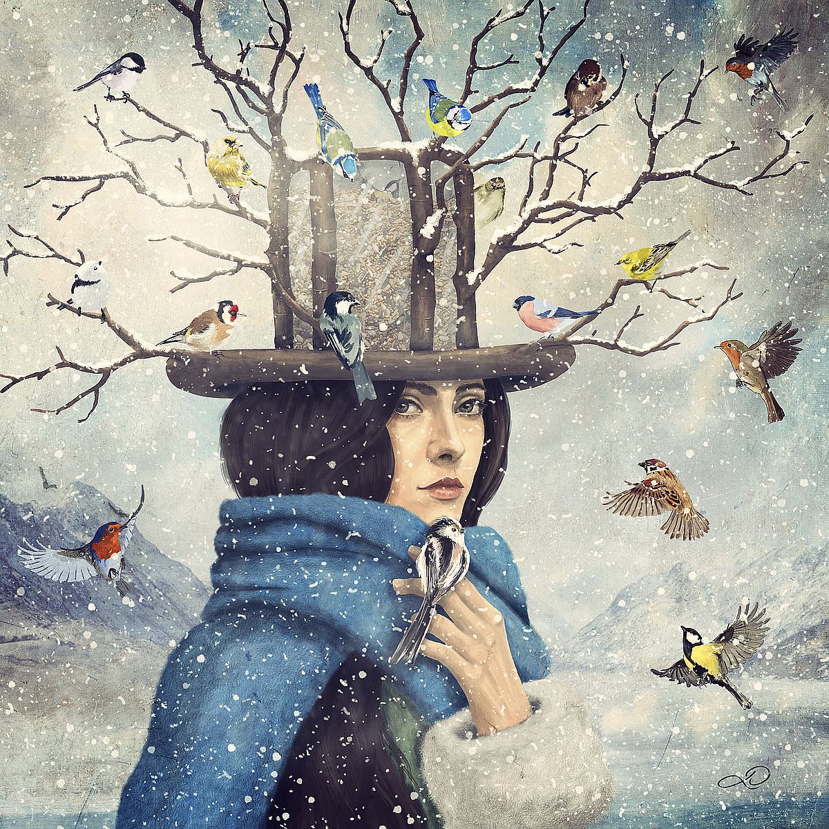 The Lady with the Bird Feeder Hat