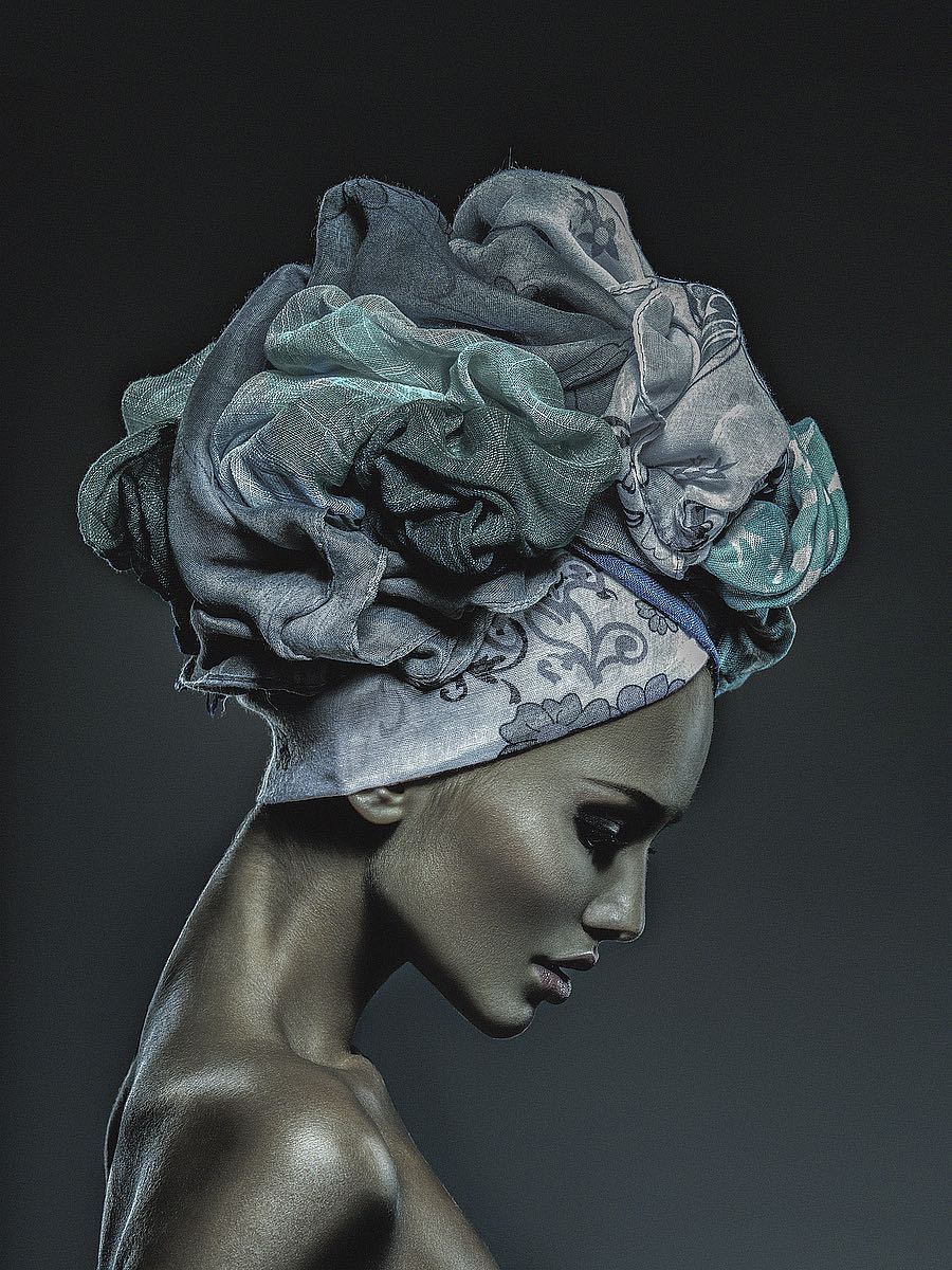 Woman In Thought, Teal