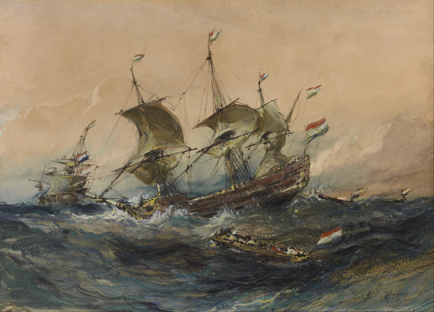 Dutch Ships in a Storm, 1839