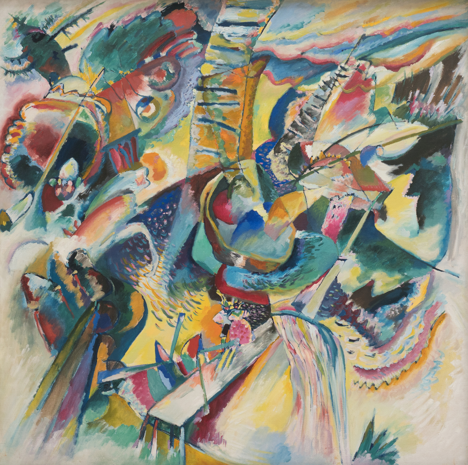 A Painting of a Group of People Playing Instruments