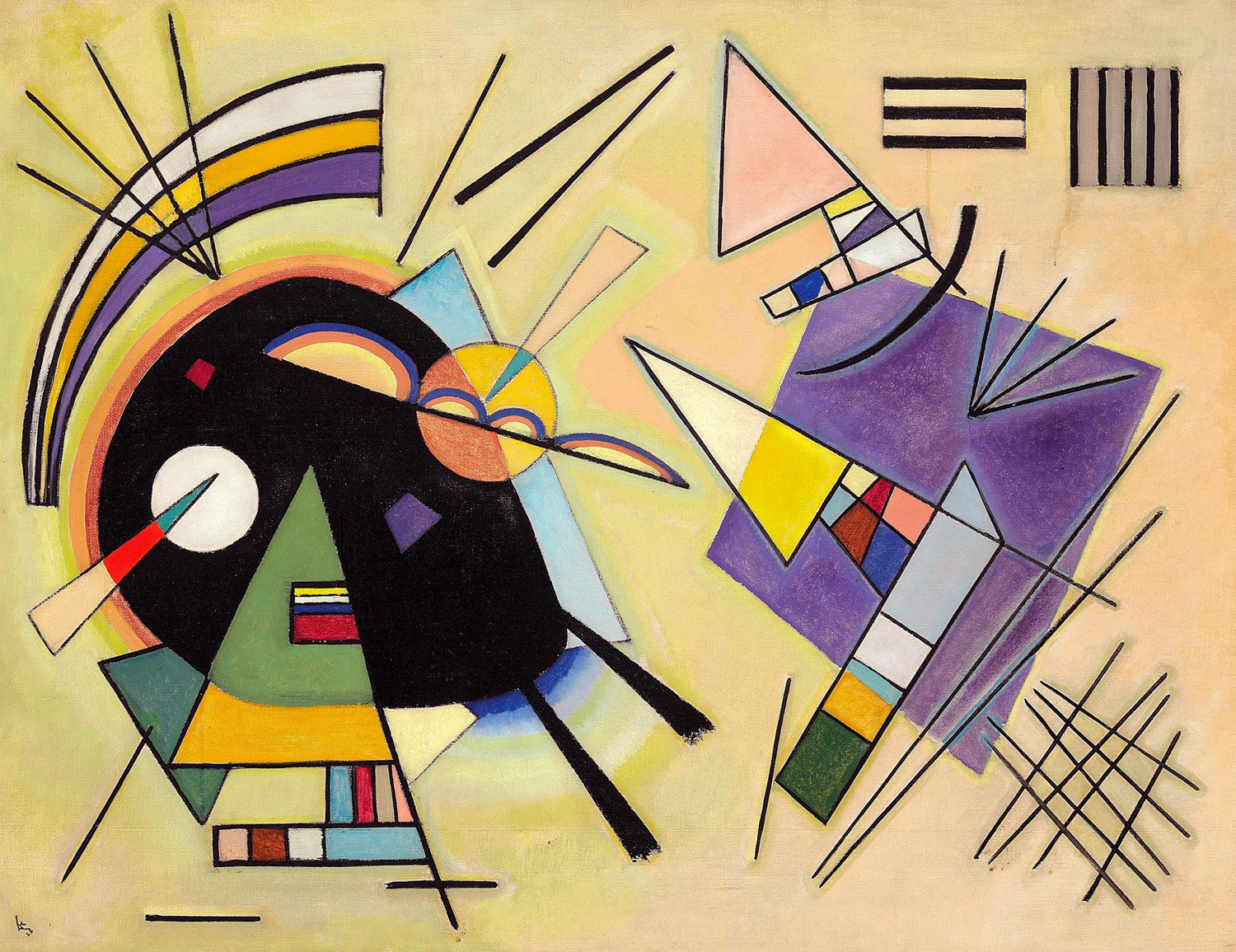 A Painting of a Bird and a Bird on a Yellow Background, 1923