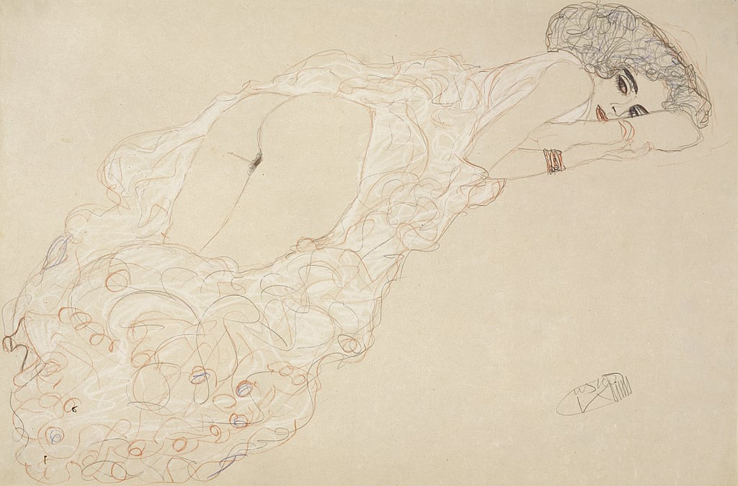 Reclining Nude Lying on Her Stomach and Facing Right, 1910
