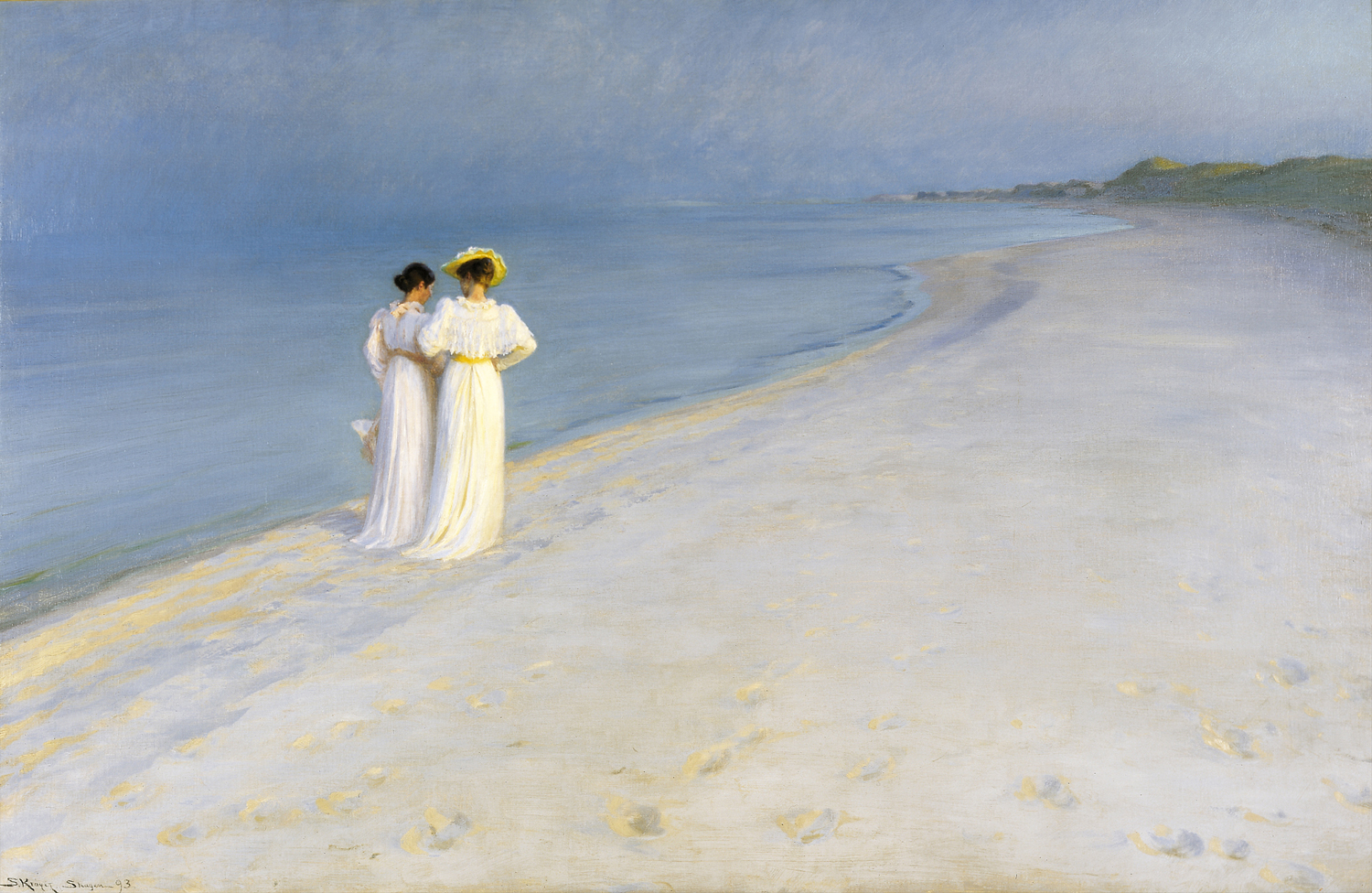 Summer Evening on Skagen's Southern Beach with Anna Ancher and Marie Kroyer, 1893