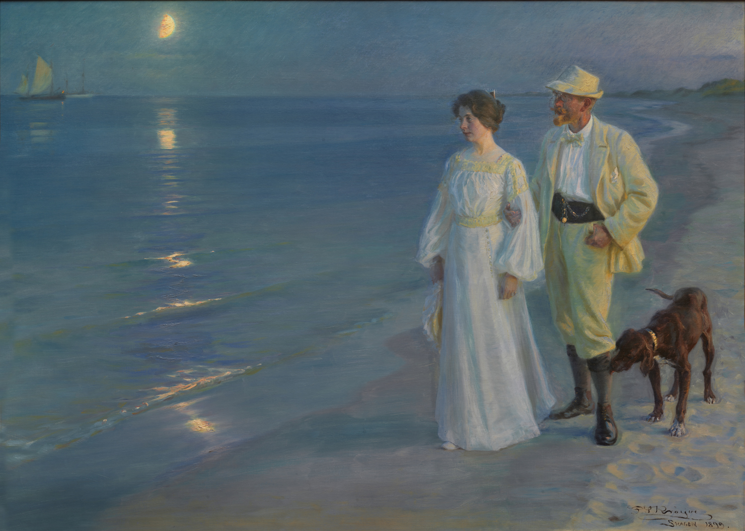 Summer Evening at Skagen Beach. The artist and His Wife, 1899