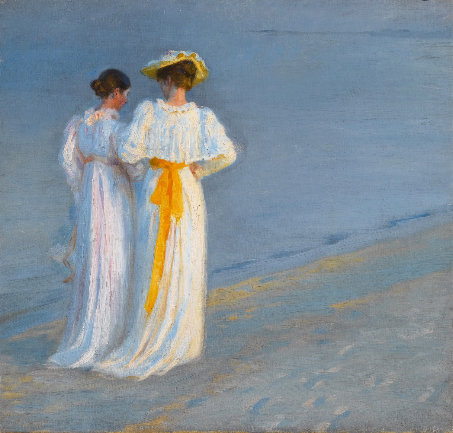 Anna Ancher and Marie Kroyer on the Beach at Skagen, 1890s
