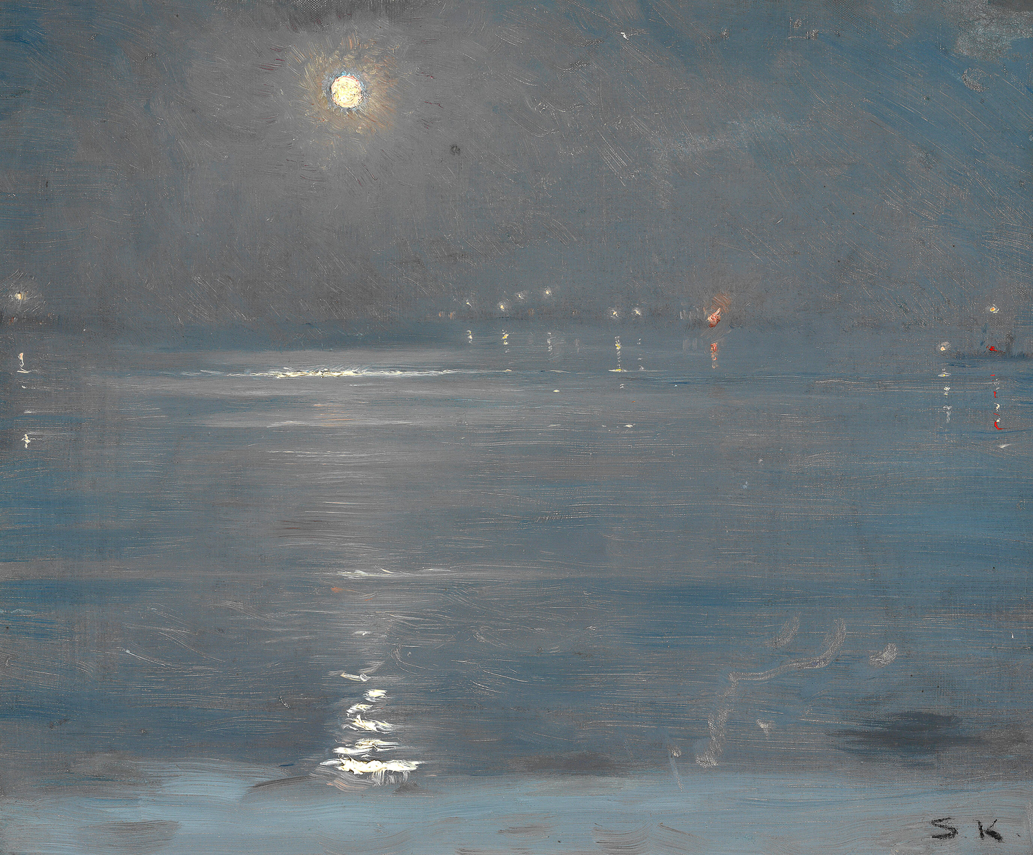 Ships with Lanterns at Sea, 1905