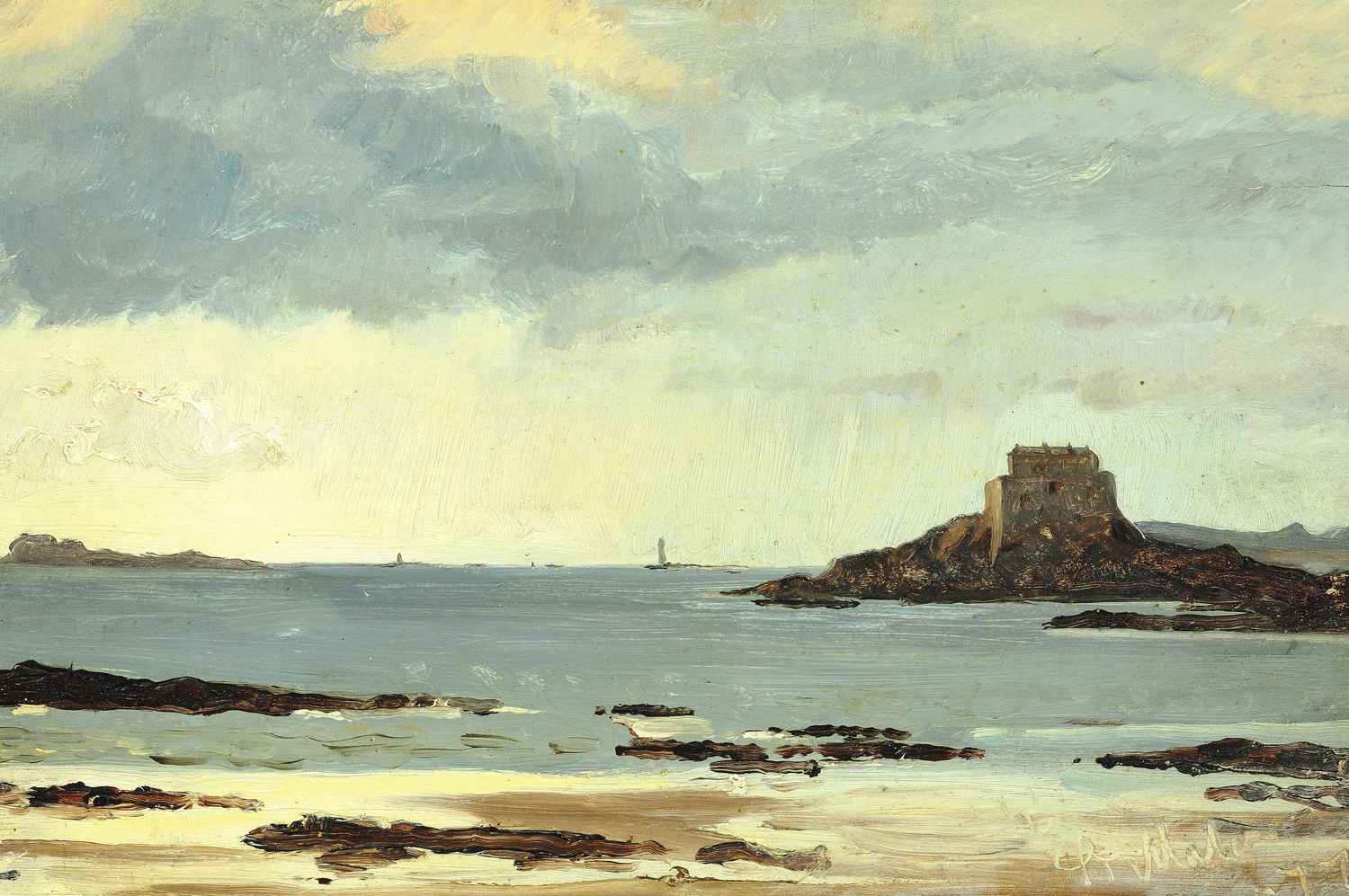 Study of the Beach on a Grey Day at St. Malo, 1877