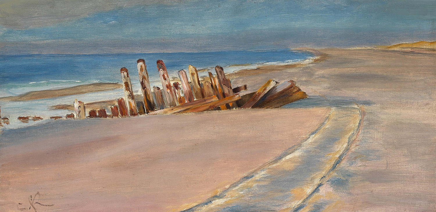 A Wreck on Skagen Nordstrand. Deep Wheelmarks in the Sand, 1894