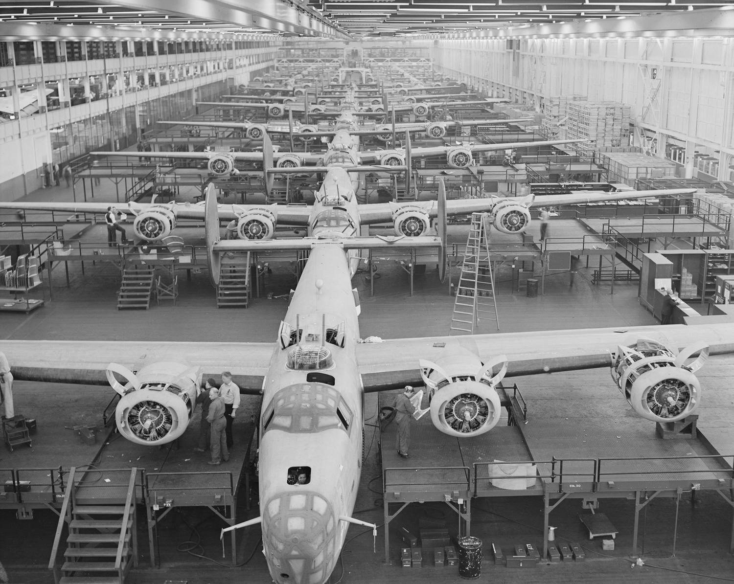 B-24E (Liberator) Bomber Production at Willow Run