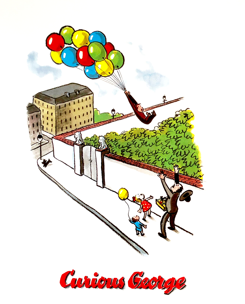 Curious George with Balloons