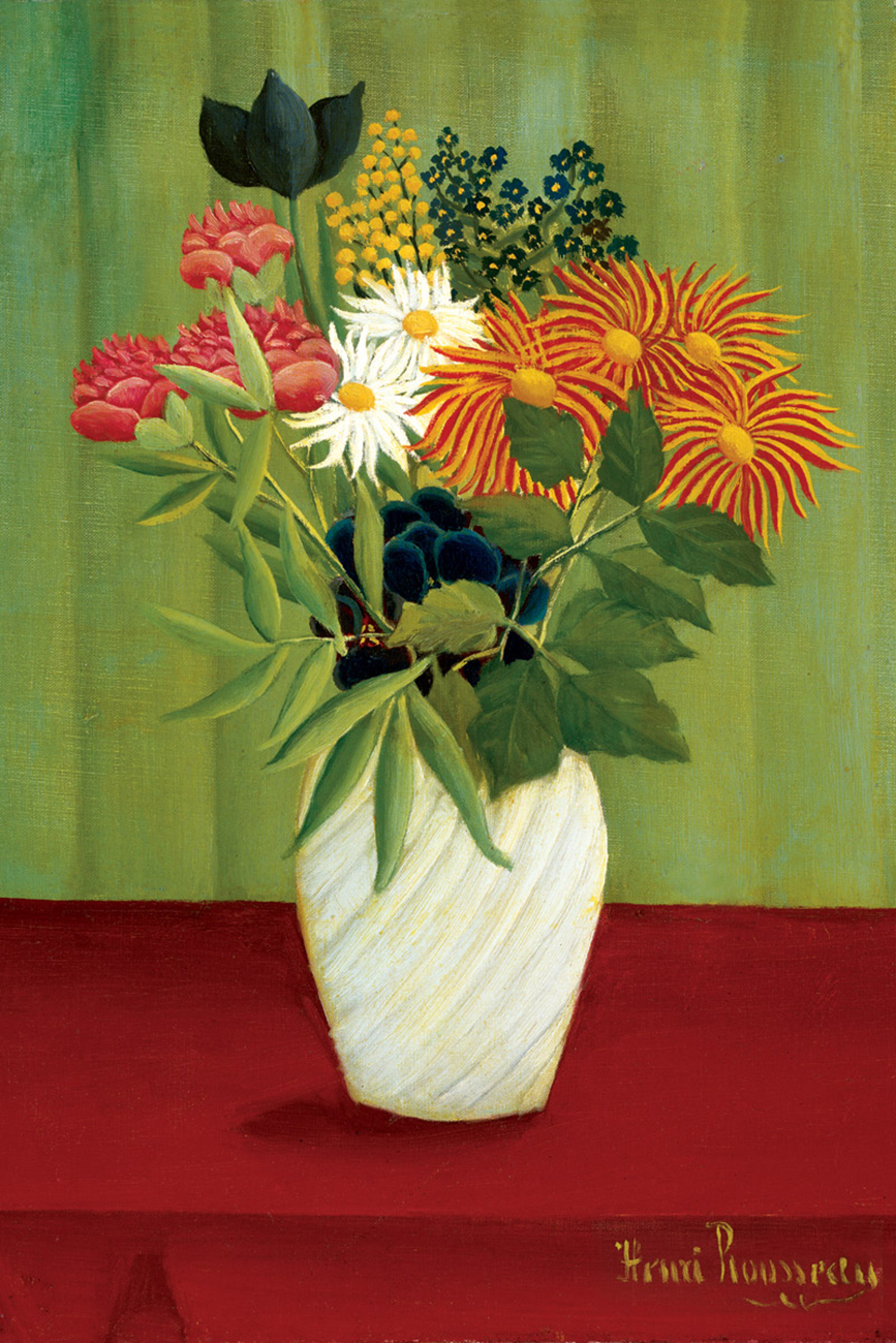 Bouquet of Flowers with Green Background