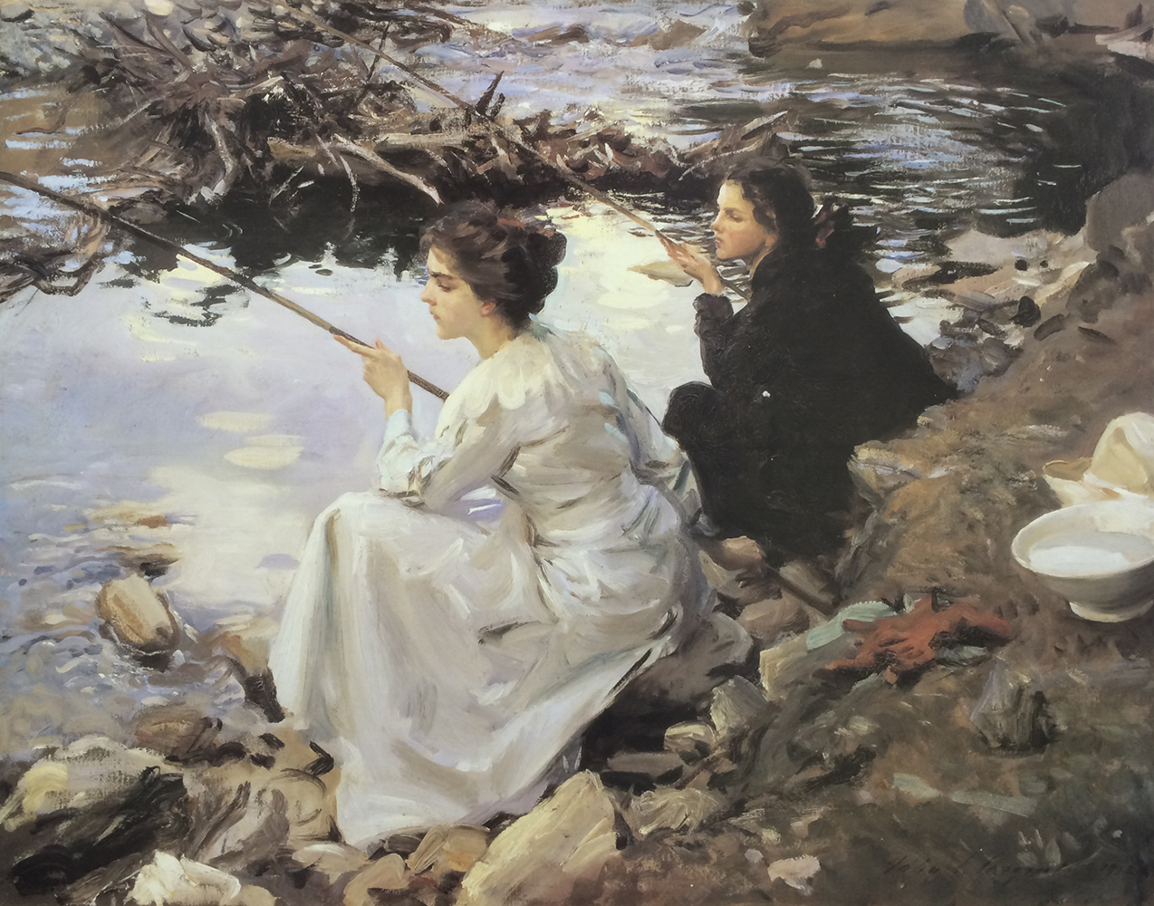 Two Girls Fishing