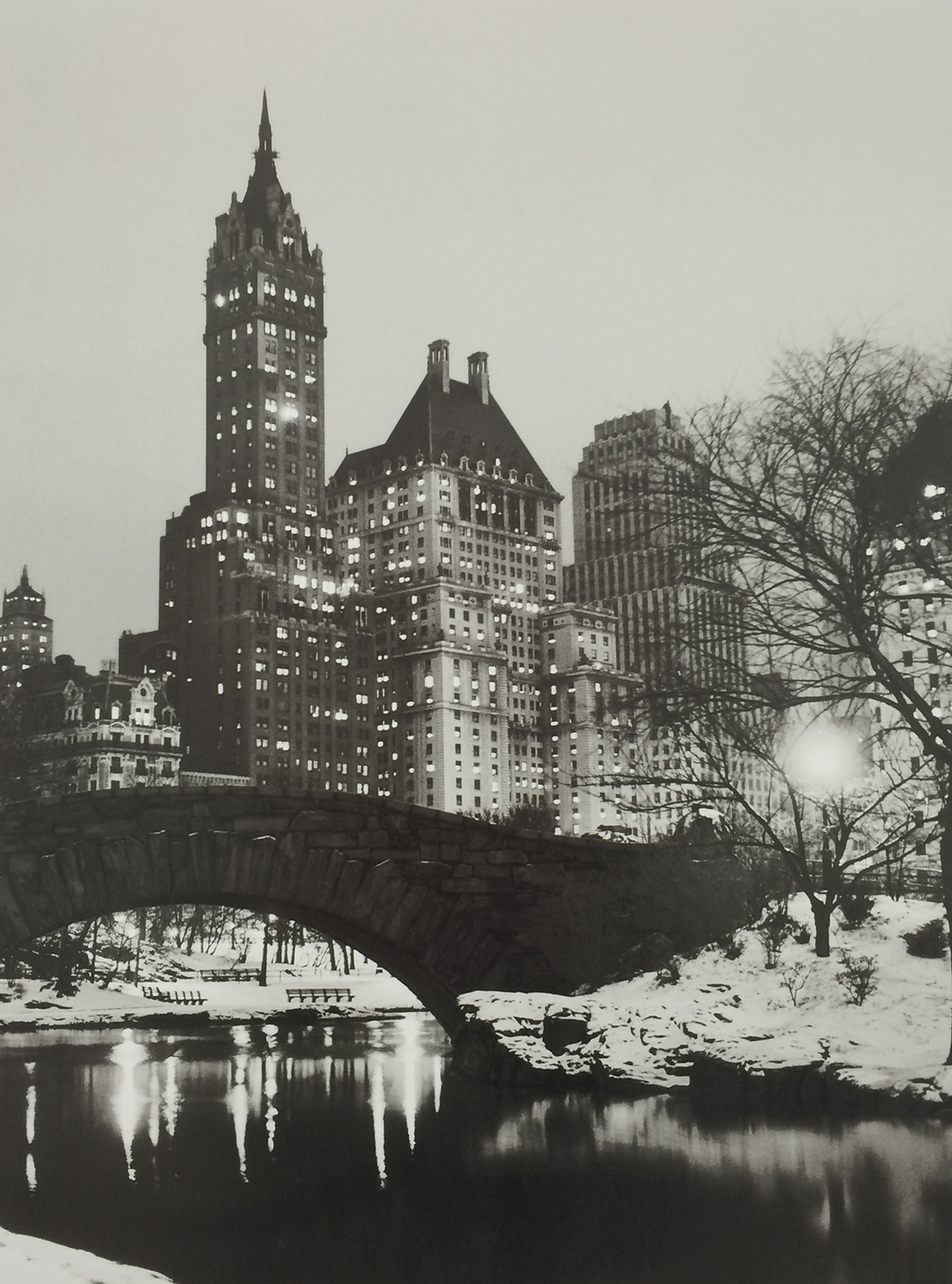 Footbridge in Snowy Central Park, New York