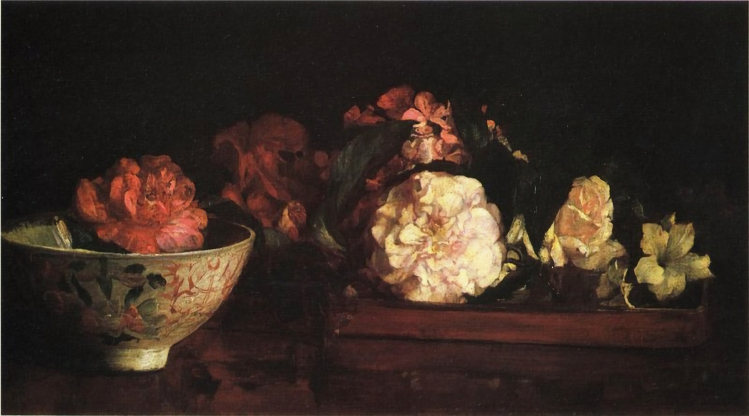 Flowers in a Japanese Tray on a MahGentileschiOany Table, 1879