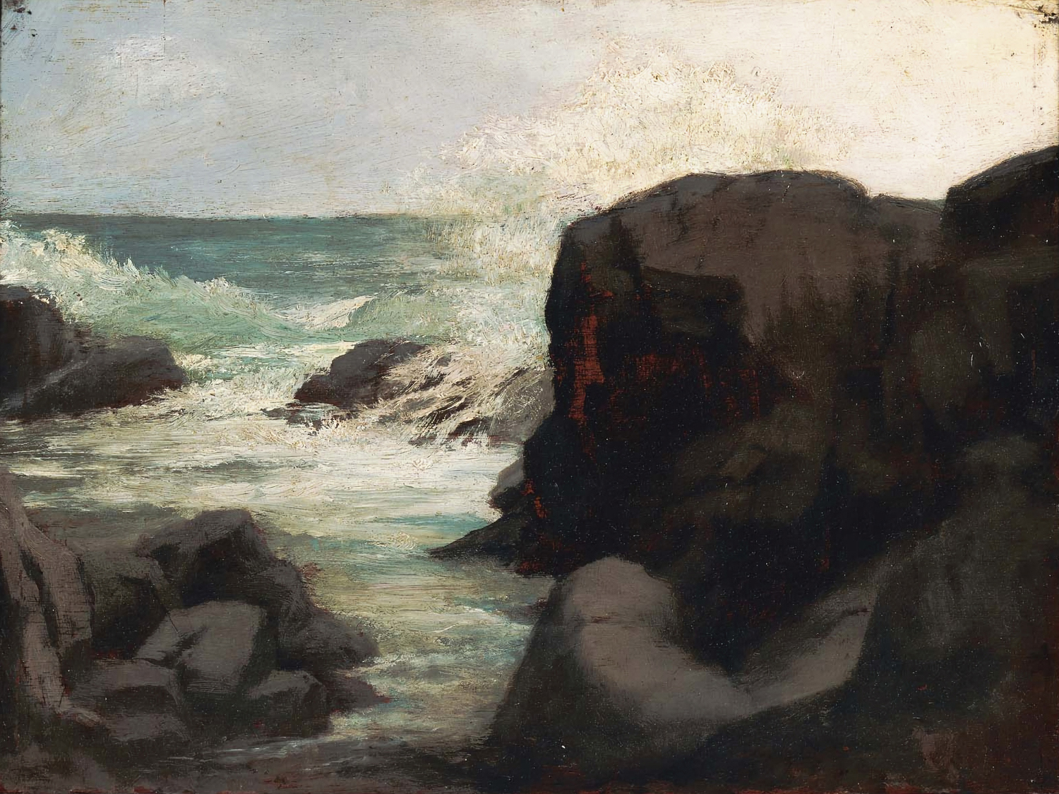 Sea and Rocks Near Spouting Horn, 1859