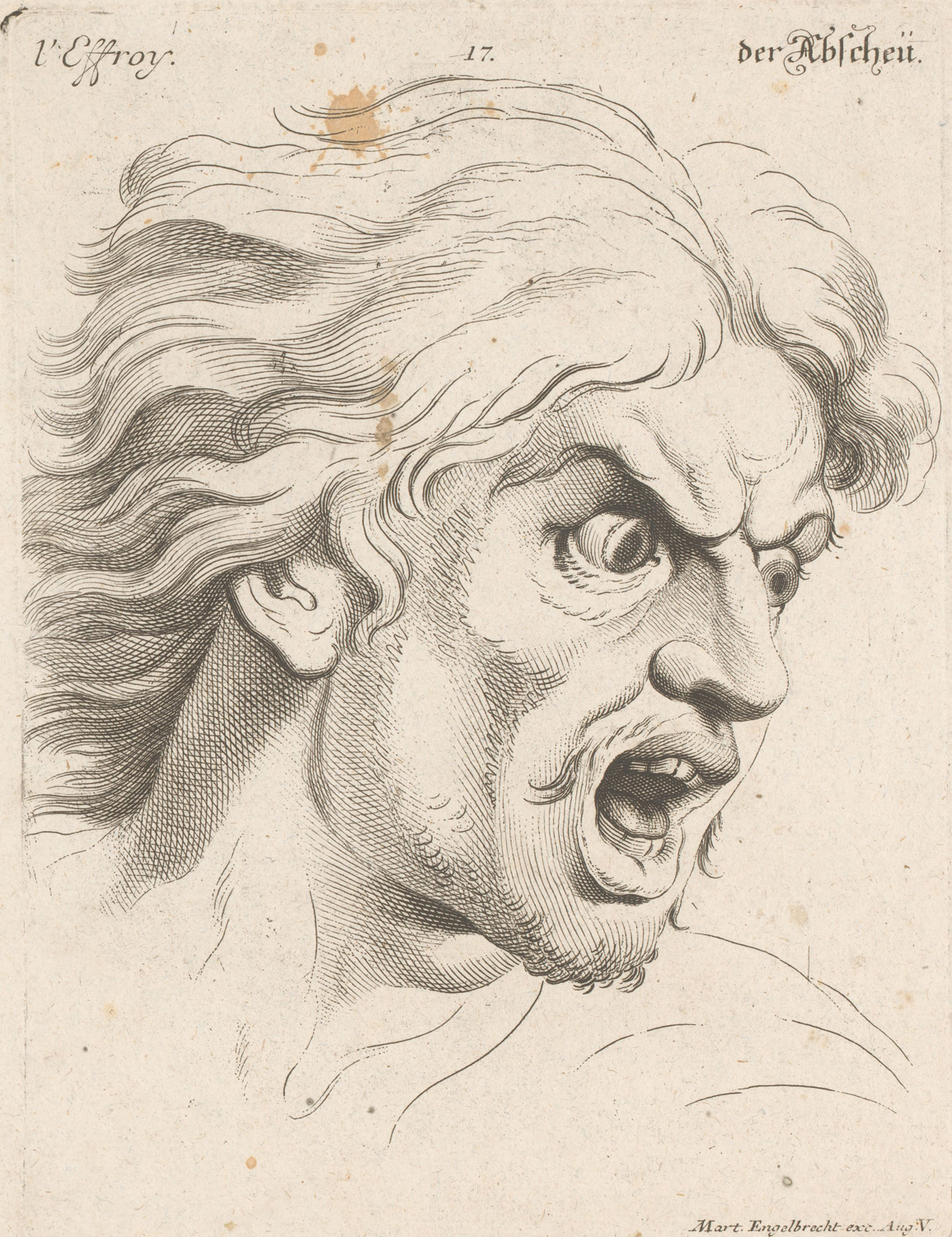 Head of a Man in a State of Fear, 17th century