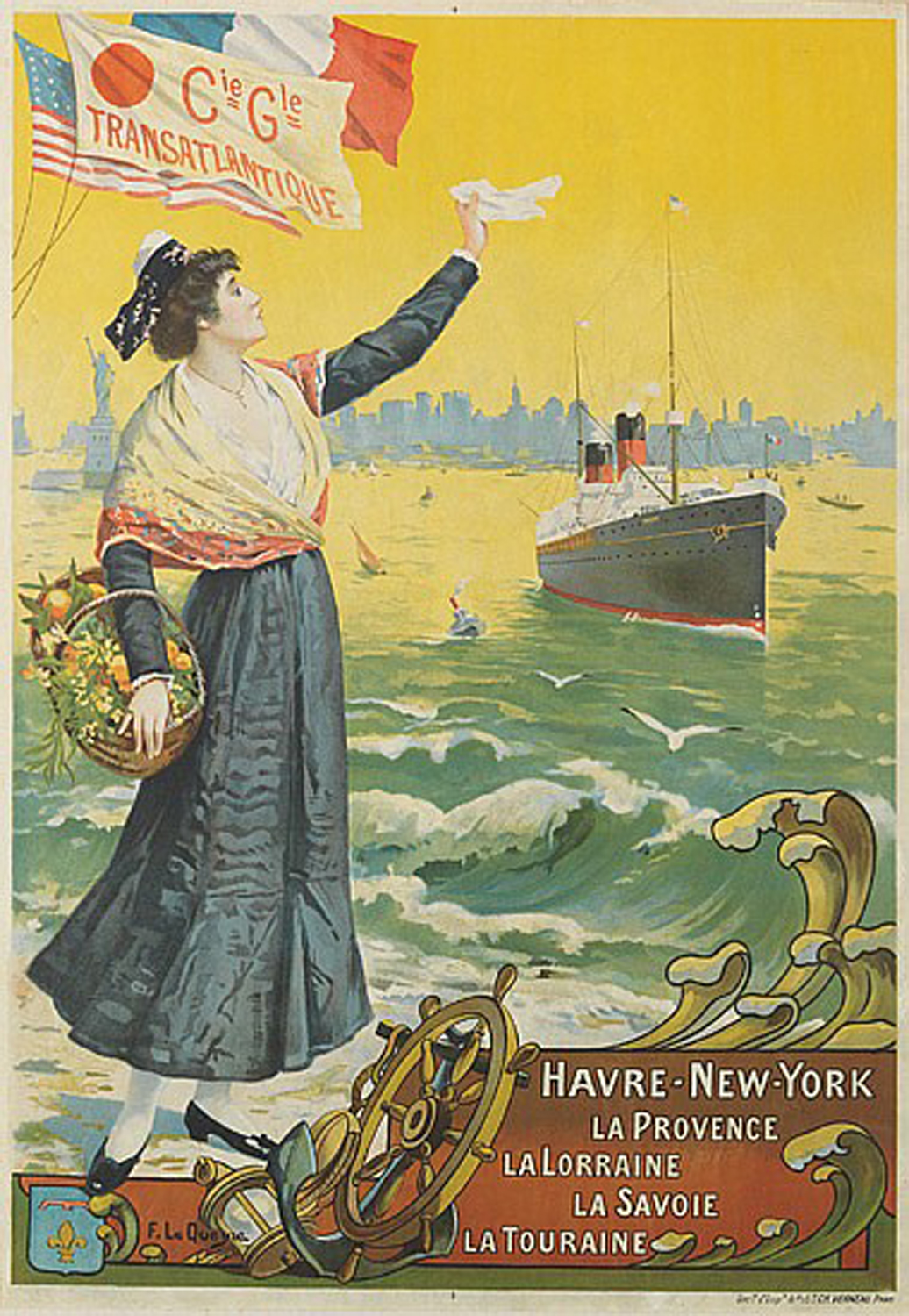 Cie. Gle. Transatlantique / Havre-New York, c. 1906, 1900
